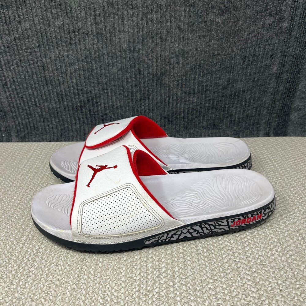 Nike Air Jordan Hydro 3 Retro Slide White Cement University Red Sz 12 854556-103 - Picture 3 of 6